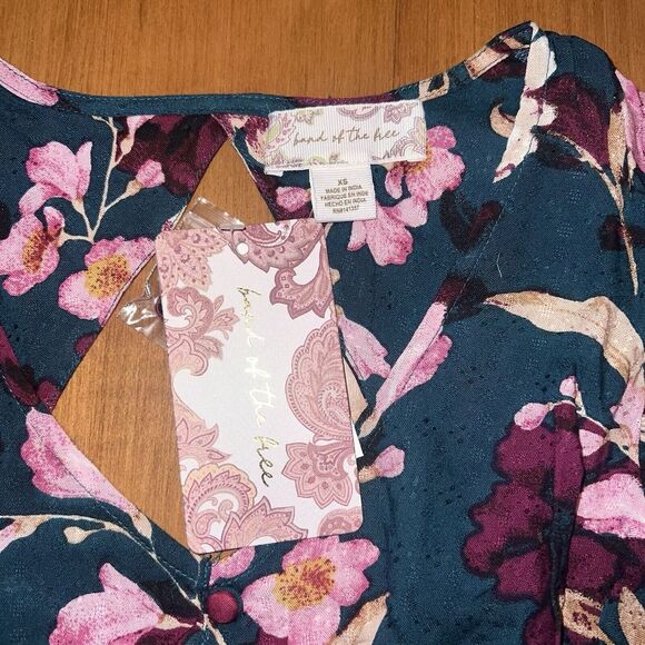 NEW Band Of The Free Women's Blouse Size XS Boho Peasant Smocked Cottagecore - Picture 3 of 13